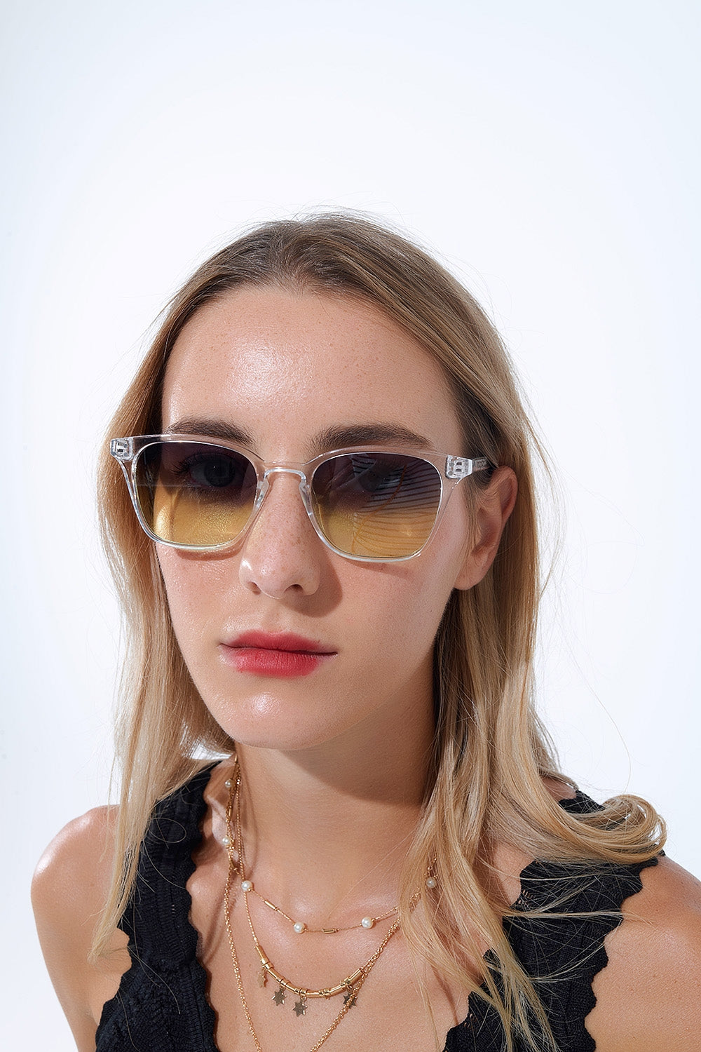 Clear Gradient Sunglasses with Sunset Lenses