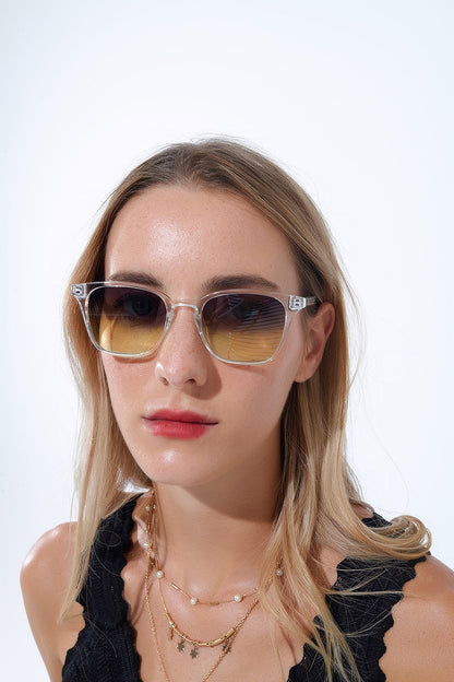 Clear Gradient Sunglasses with Sunset Lenses