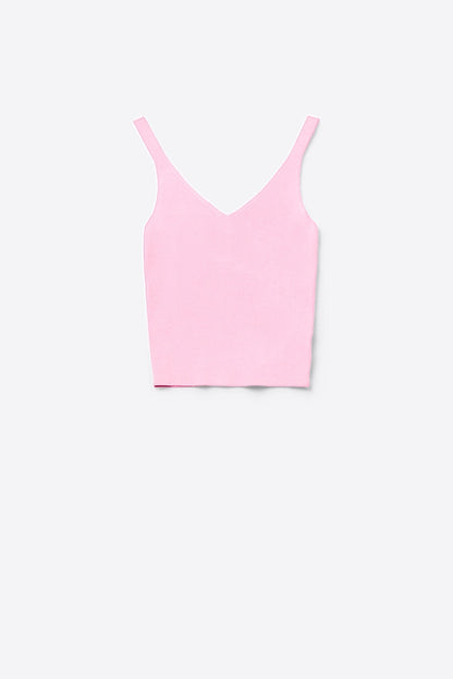 Comfy Ribbed knitted  Tank Top in pink
