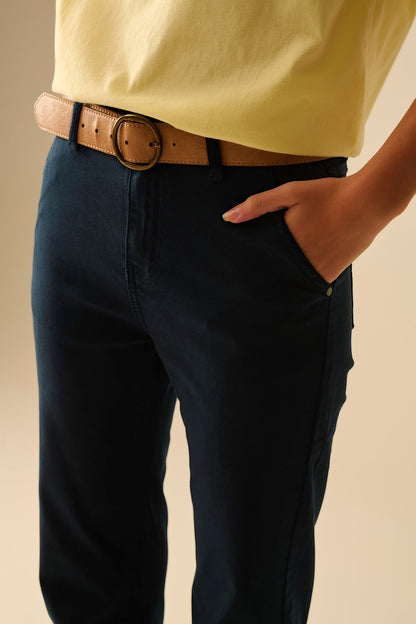 Comfy Stretcy Denim Navy Flared Jeans