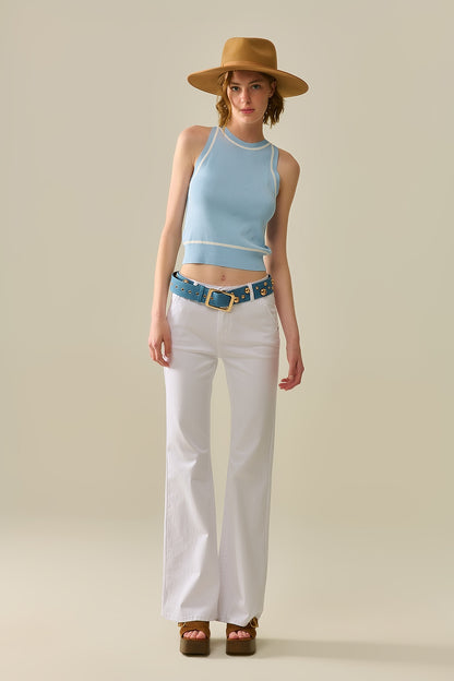 Comfy Stretcy White Flared Pants