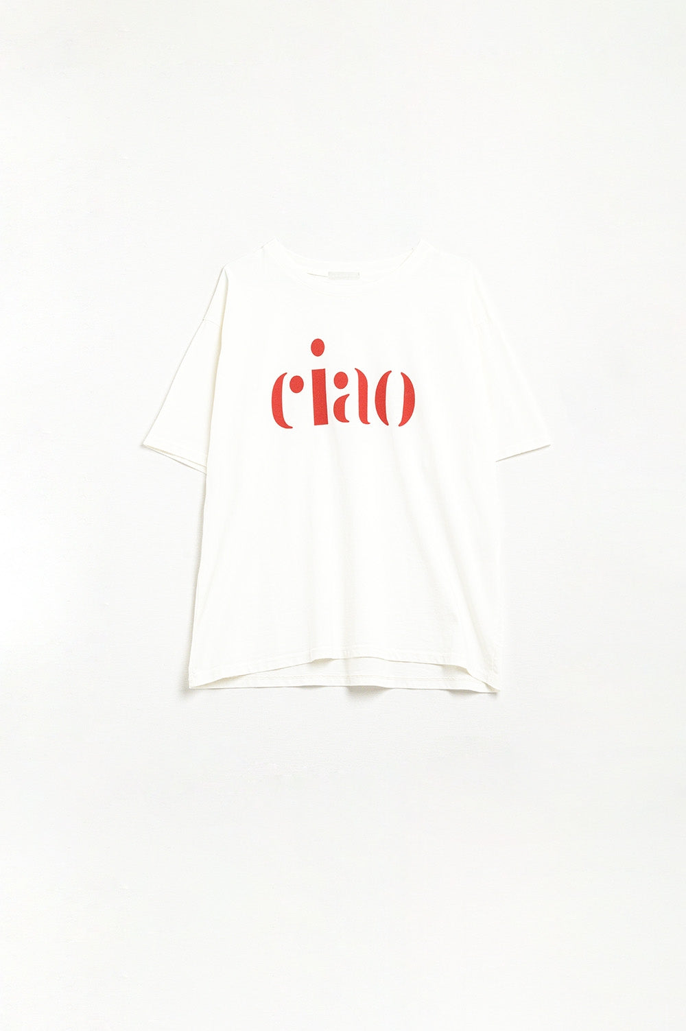 Cotton t-shirt made in Italy with Ciao logo in red