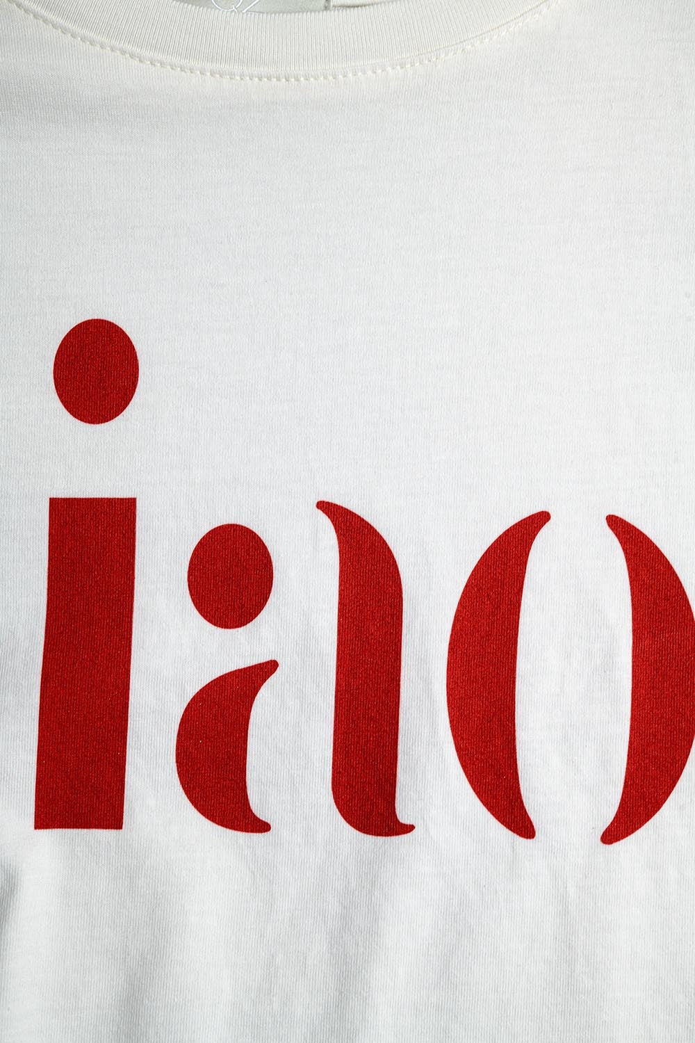 Cotton t-shirt made in Italy with Ciao logo in red