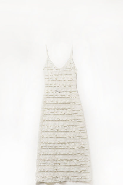 Q2 cream maxi dress in yellow with straps