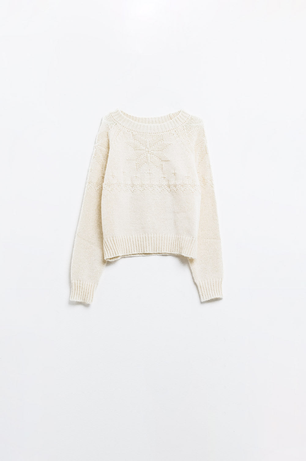 Q2 Cream sweater with Christmas detail