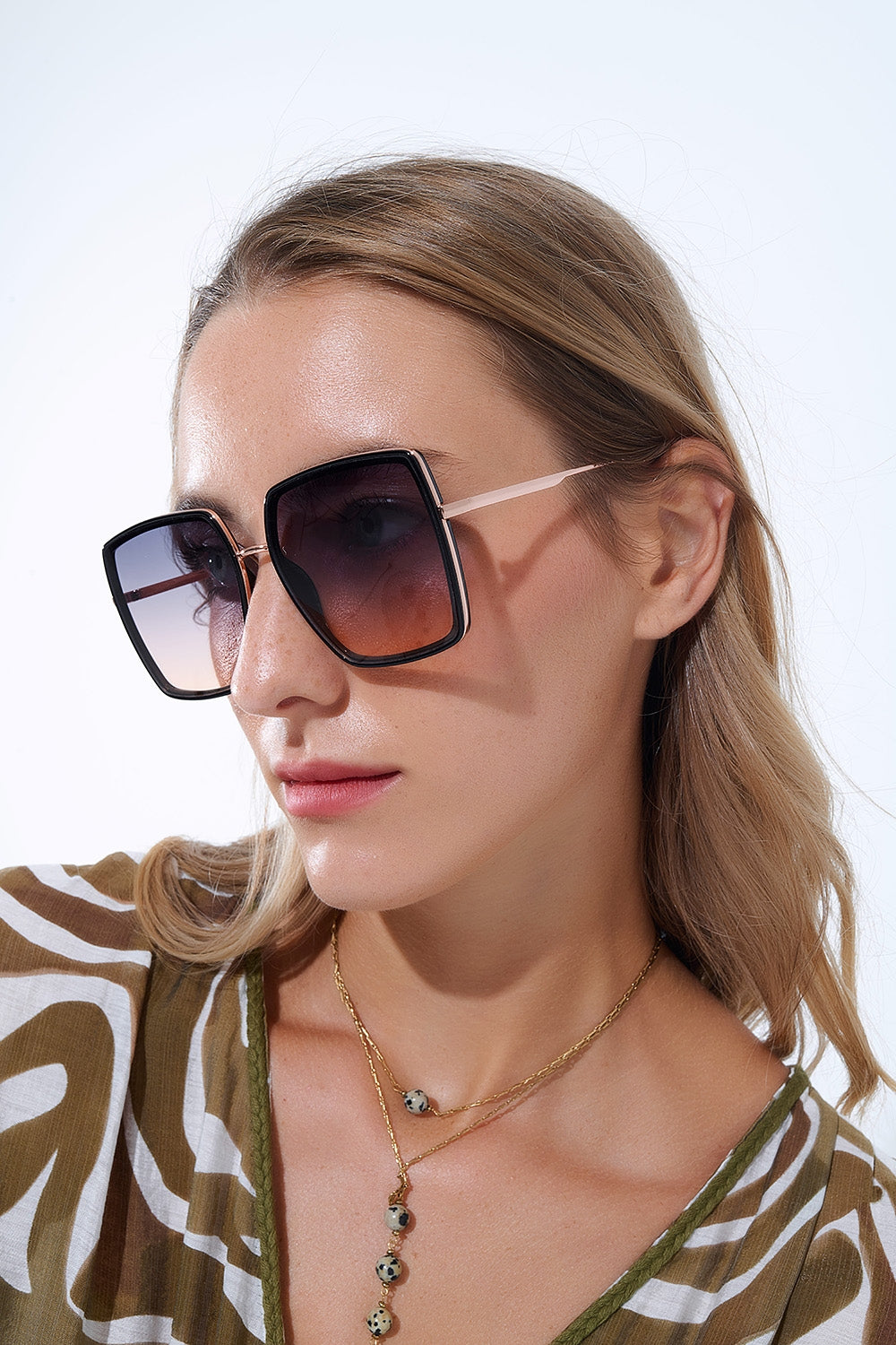 Extra Large Square Sunglasses in Chocolate Brown