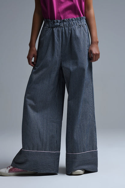 Extra Wide Leg Striped Palazzo Pants