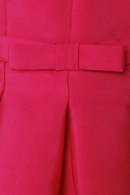Fuchsia bow waist skater dress