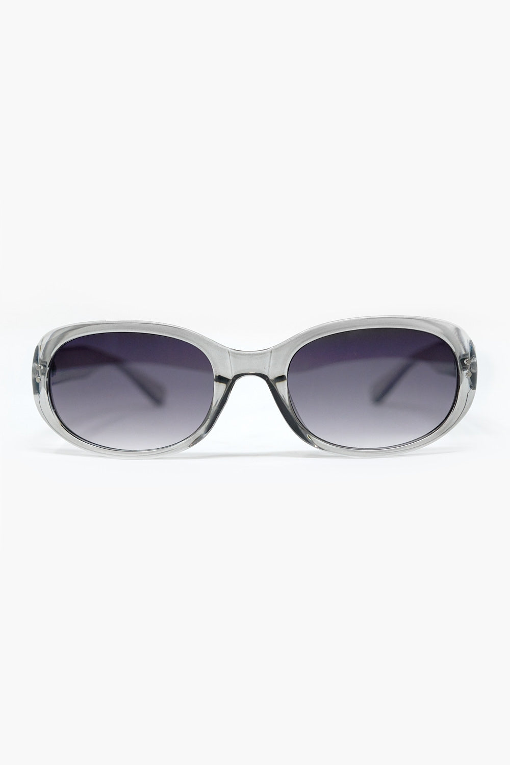 Q2 Grey Acrylic Oval Oversized Sunglasses
