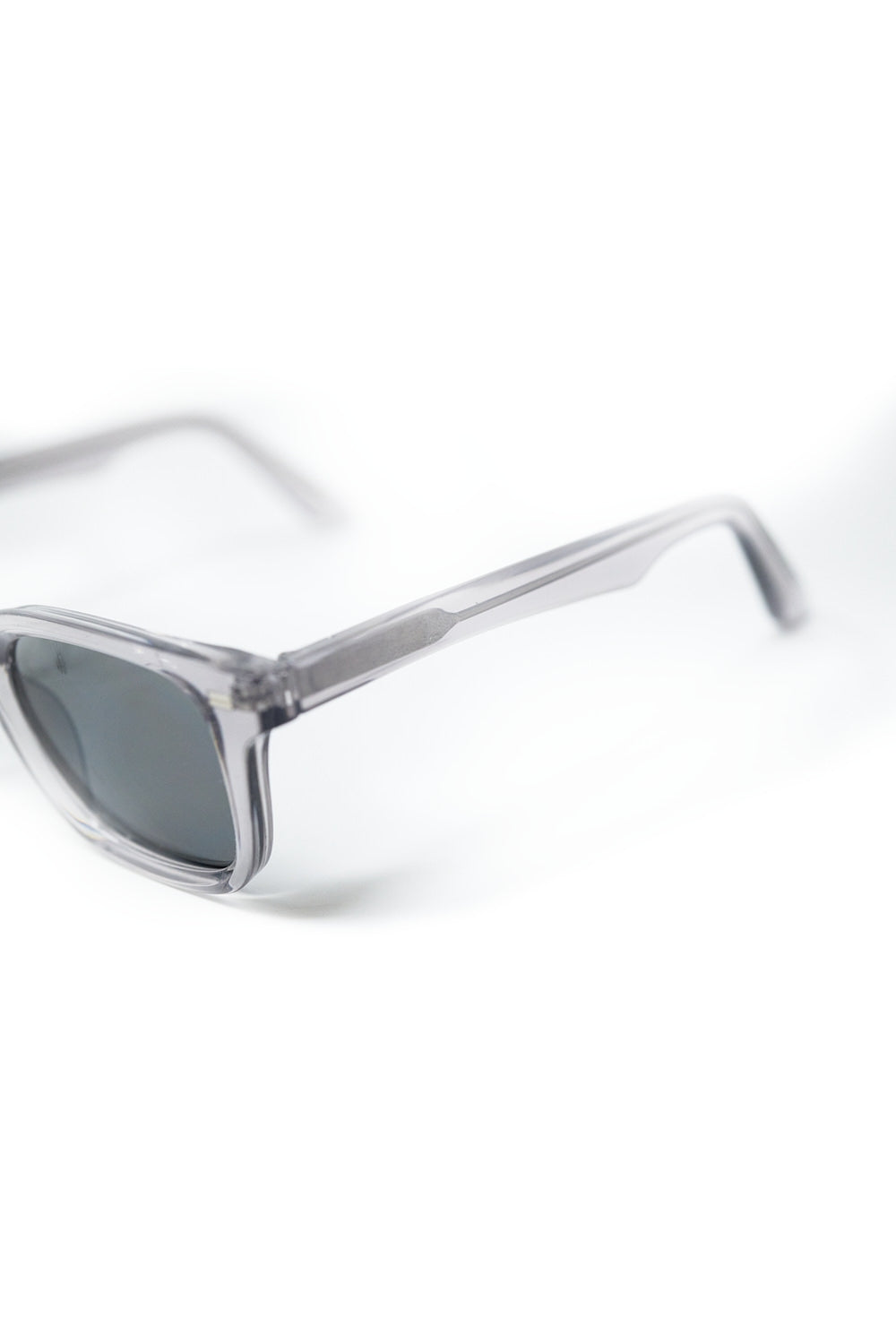 Grey Square Sunglasses with Black Gradient Lenses and metal side detail