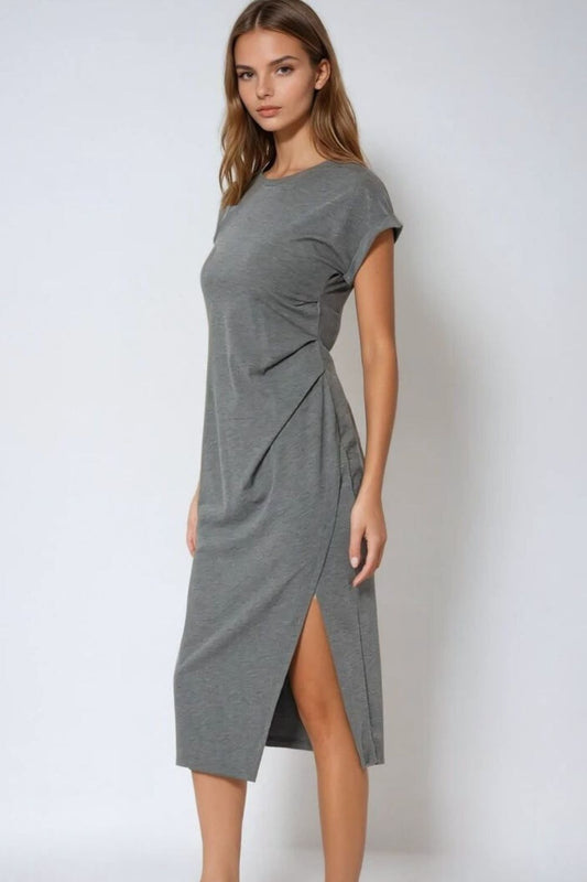 Q2 Grey stretch tencel sleeveless dress