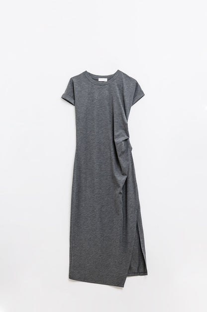 Grey stretch tencel sleeveless dress
