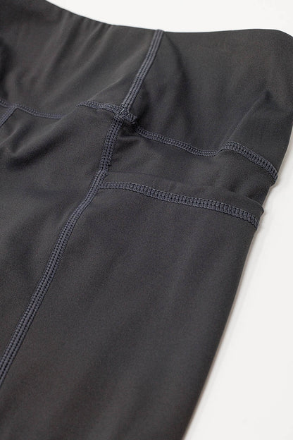 High Waist Full Length Leggings with Side Pockets in Black