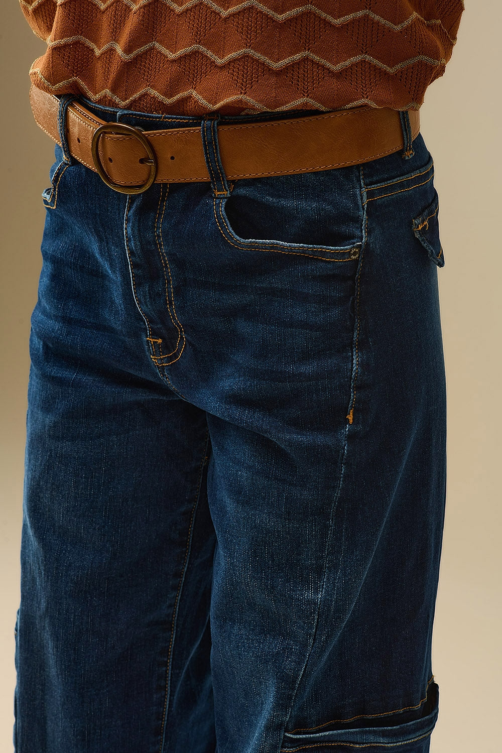 High Waist Wide Leg Jeans with Side Pockets