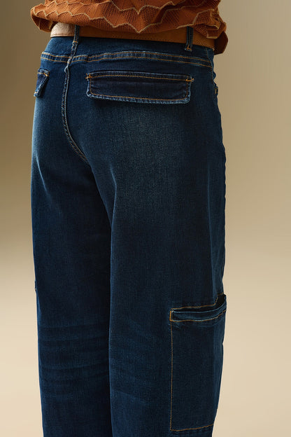 High Waist Wide Leg Jeans with Side Pockets