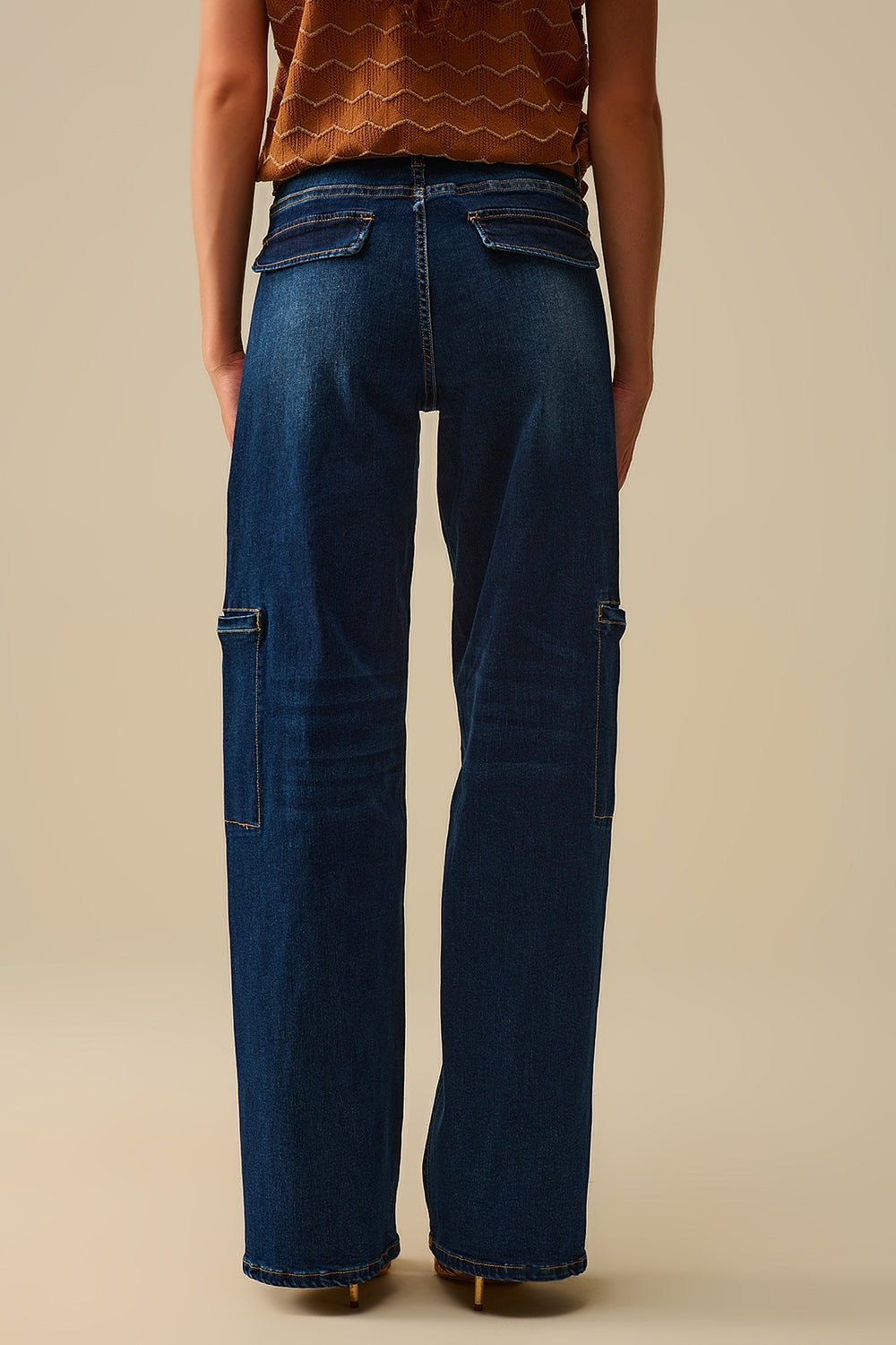 High Waist Wide Leg Jeans with Side Pockets