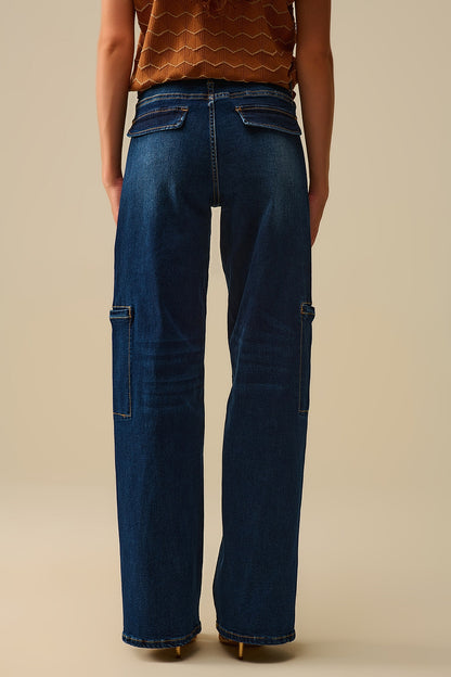 High Waist Wide Leg Jeans with Side Pockets