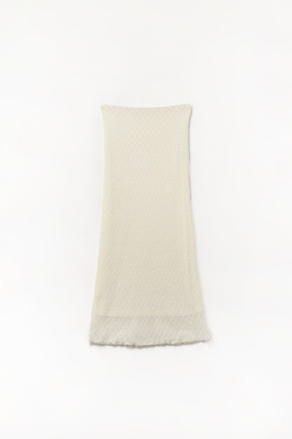 Q2 Knitted Lined Midi Skirt in Beige