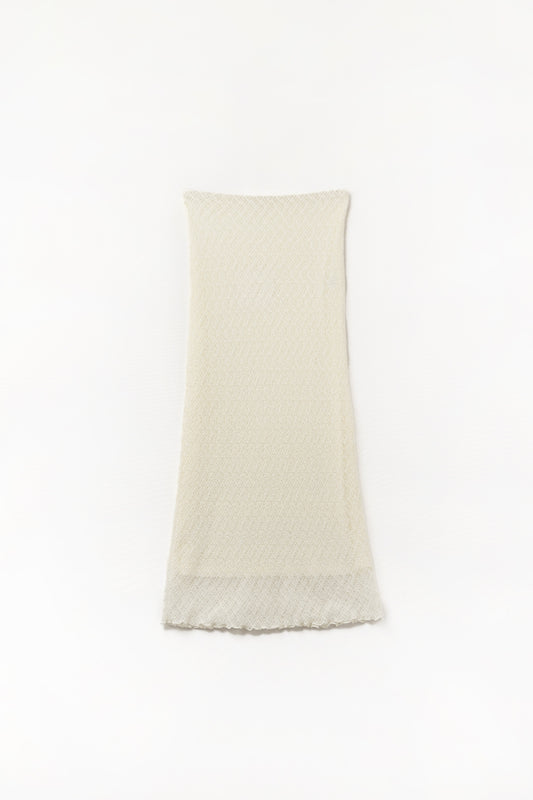 Q2 Knitted Lined Midi Skirt in Beige
