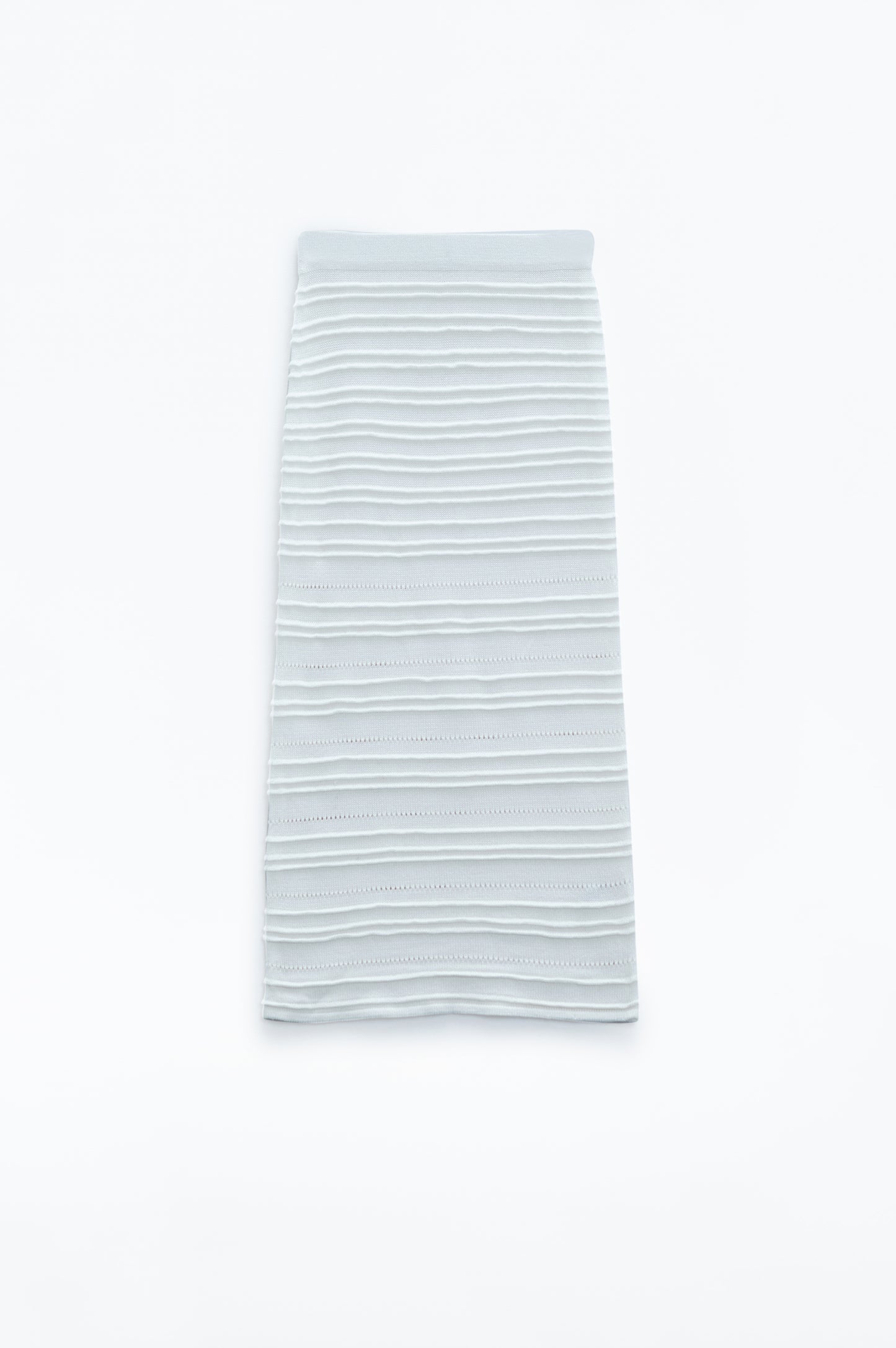 Knitted Midi Skirt in White