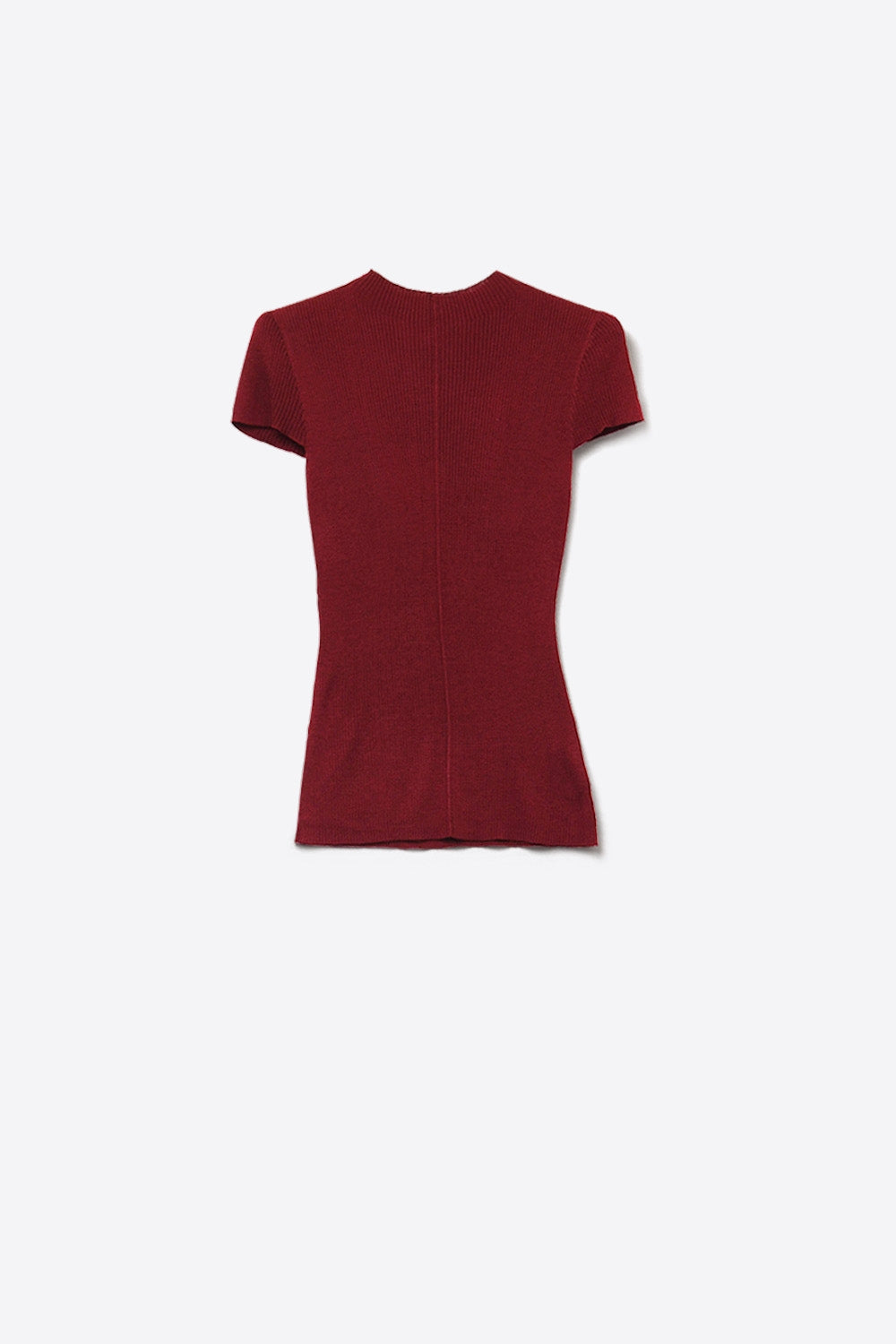 Knitted Rib Featherweight Tuckable sweater in Burgundy