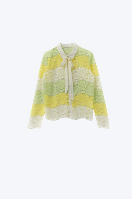 Q2 Lace multicolor blouse with bow