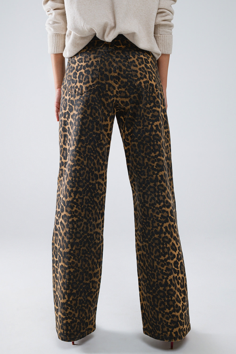 Leopard Print Straight Leg Jeans