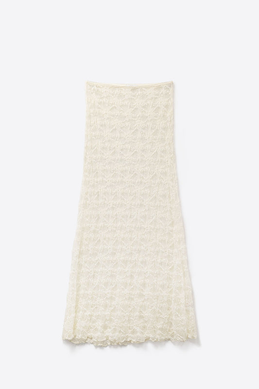 Q2 Long Sheer White Bohemian Style Skirt