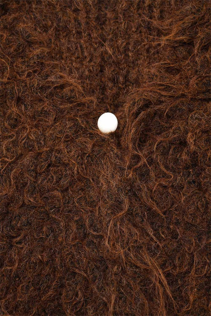 Luxurious vest with brown long-haired texture