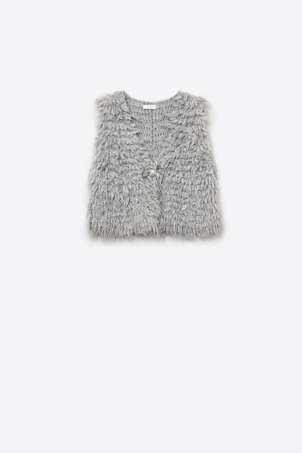 Q2 Luxurious vest with grey long-haired texture