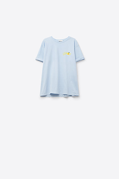 Made in Italy blue t-shirt with Lemon graphic