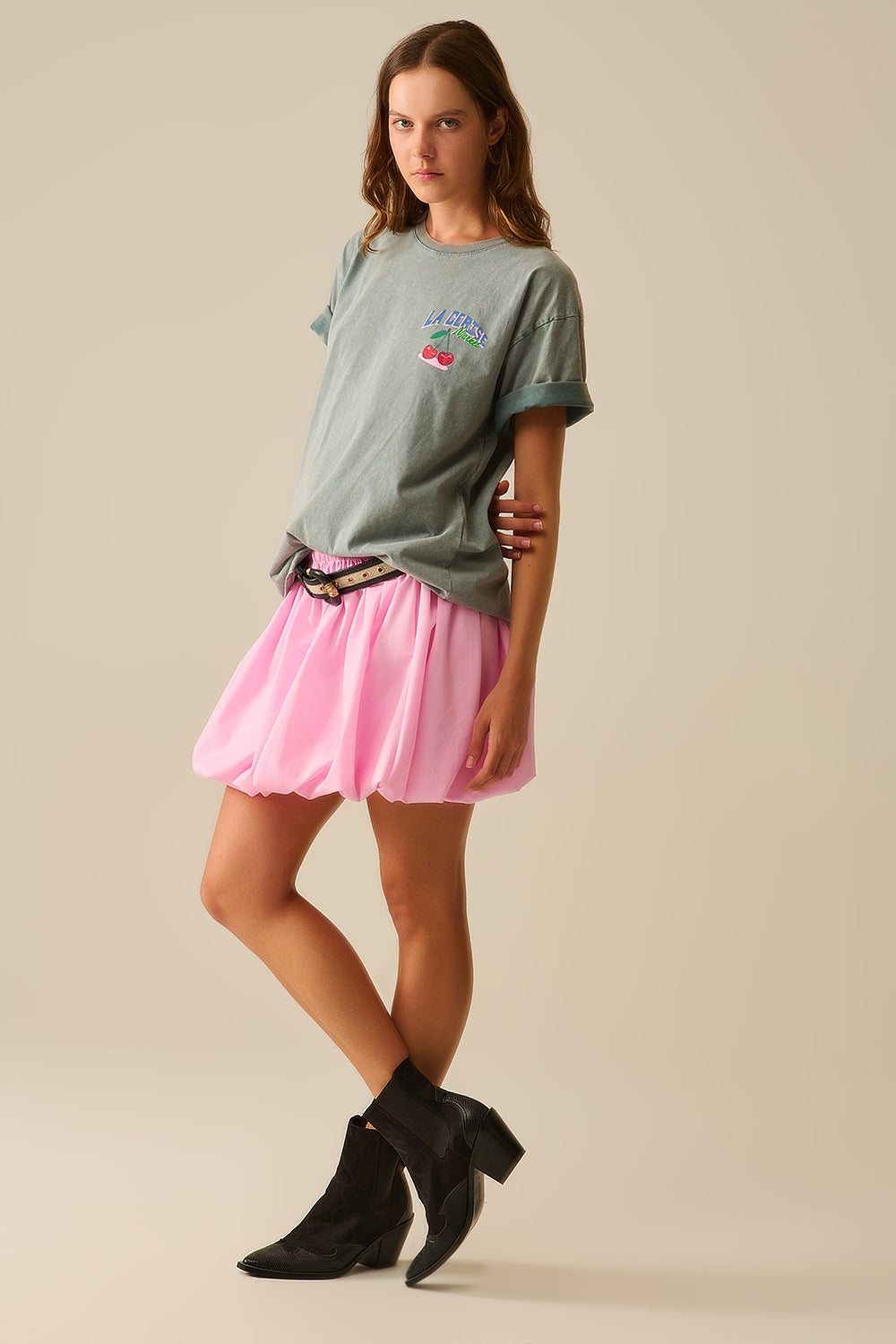 made in italy Grey T-shirt with La Cerise Market Saint-Tropez graphic