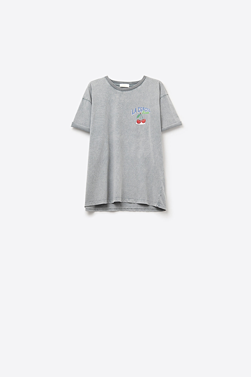 made in italy Grey T-shirt with La Cerise Market Saint-Tropez graphic
