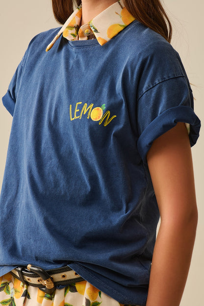 Made in Italy navy t-shirt with Lemon graphic
