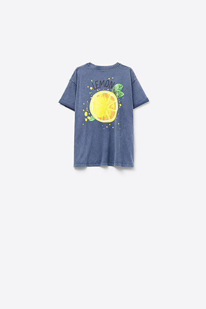 Made in Italy navy t-shirt with Lemon graphic