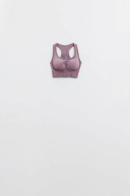 Q2 Mauve Ribbed Sports Bra