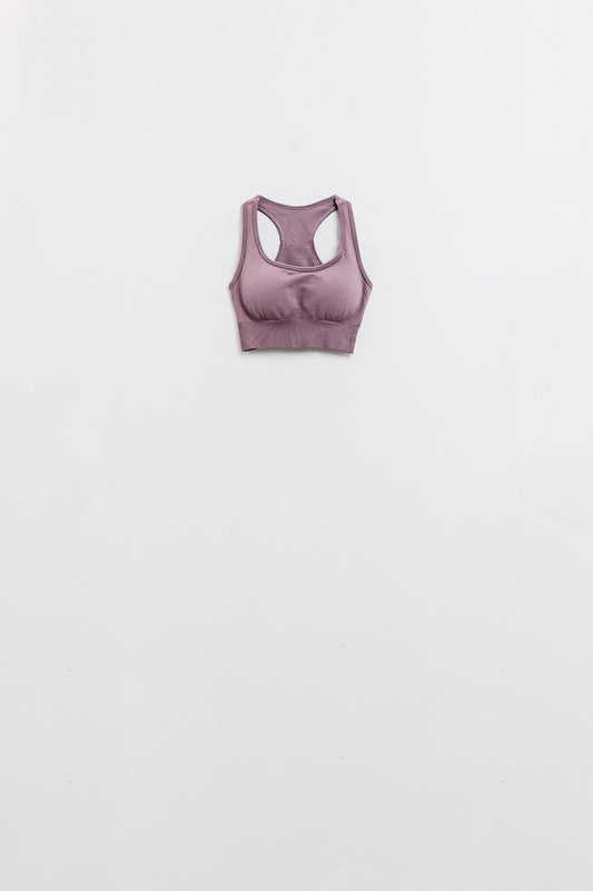 Q2 Mauve Ribbed Sports Bra