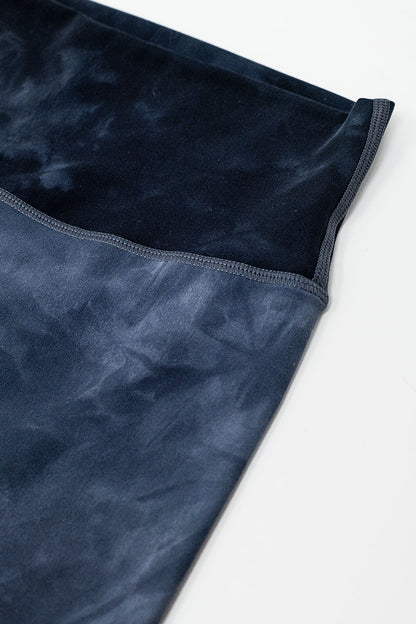 Midnight Blue Tie-Dye High Waist Leggings