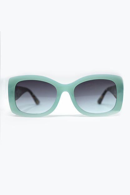 Q2 Mint Green Oversized Oval Sunglasses in Acetate