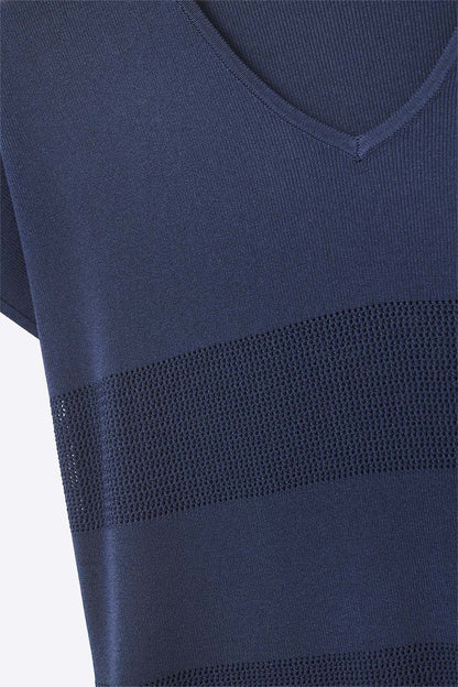 Navy Striped Texture Knit sweater