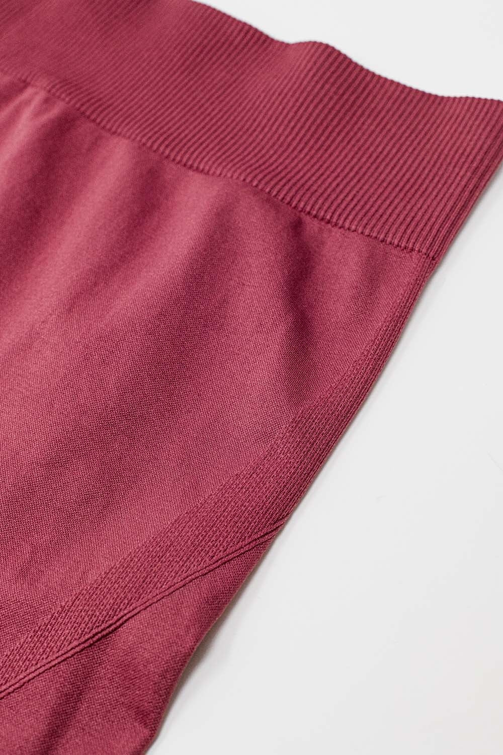 Old Pink Seamless Ribbed High-Waist Leggings