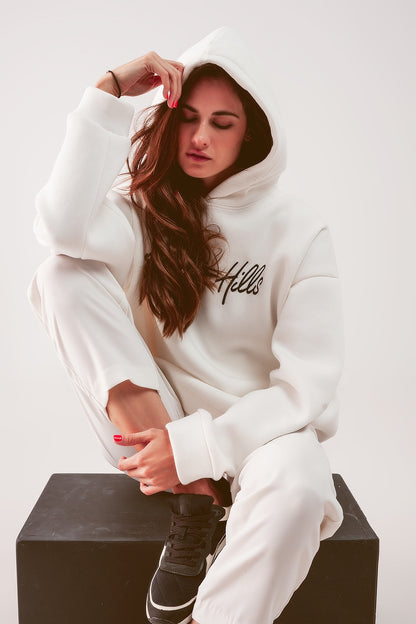 Q2 Oversized boyfriend hoodie in cream