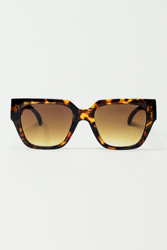 Q2 Oversized Cat Eye Sunglasses in brown Vintage