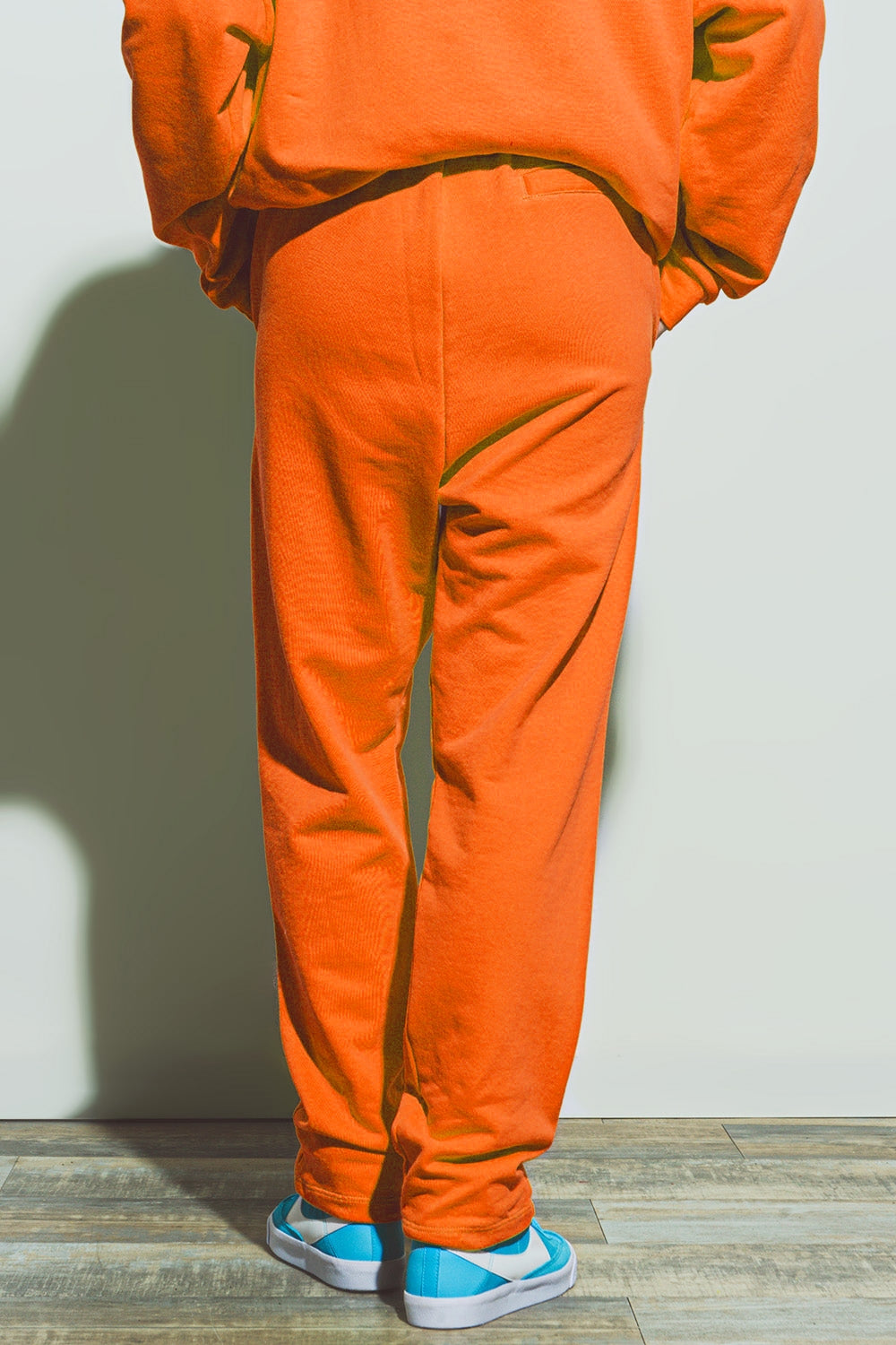 Oversized Jogger with Tie Waist in Bright Orange