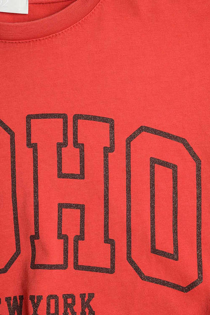 Oversized Red T-shirt With Soho New York At The Front