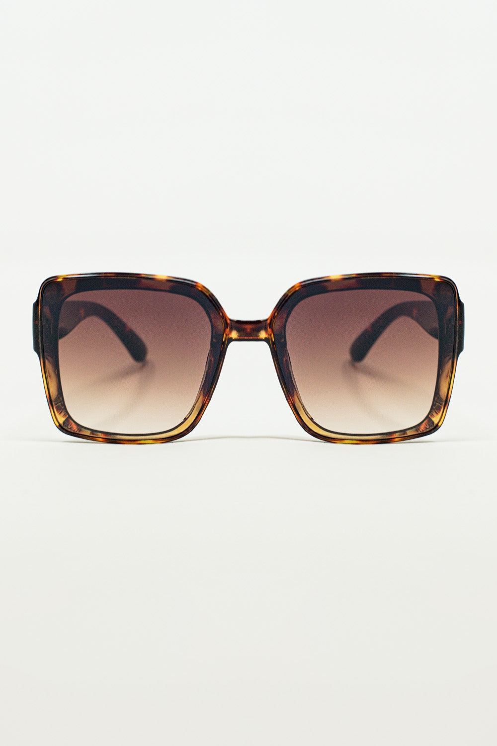 Q2 Oversized square Cat Eye Sunglasess in Brown