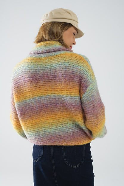 Oversized Turtleneck Comfy Sweater in multicolor