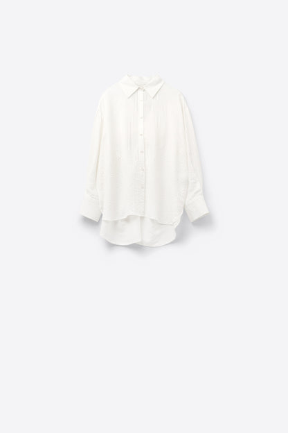 oversized white shirt with bow in the back