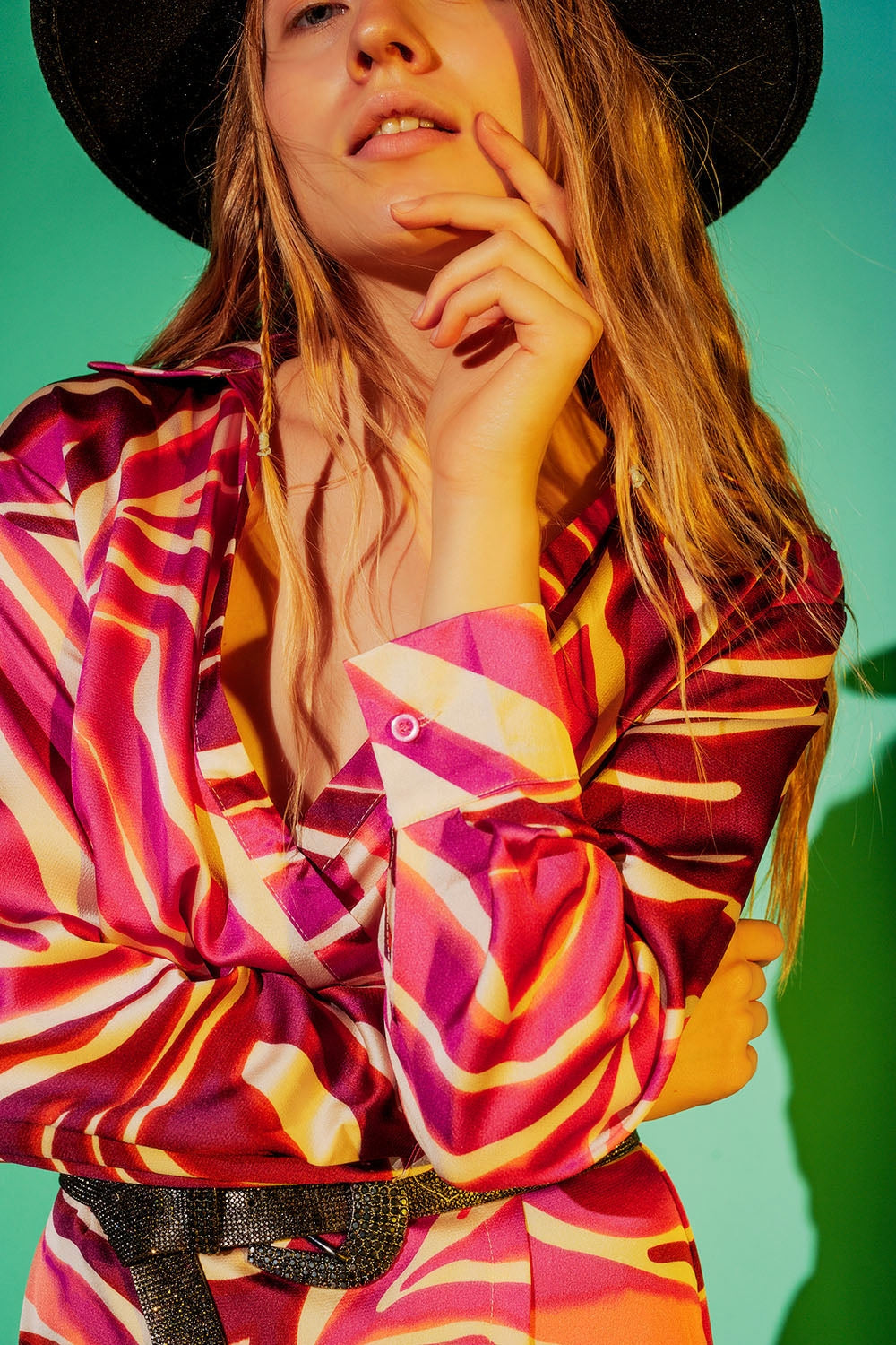 Party dress in fuchsia zebra print