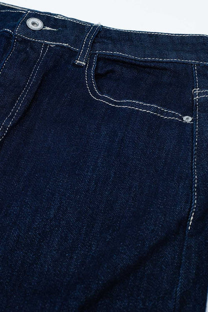 pencil denim skirt in dark wash